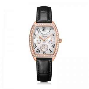 Alexandre Christie AC 2B86 Rosegold White Black Leather Lady BFLRGSLBA